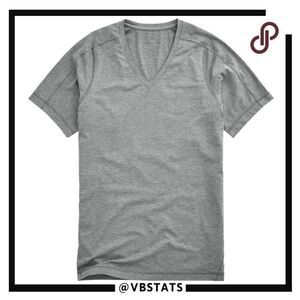 Mack Weldon Men's V-Neck Short Sleeve T-Shirt Gray Large